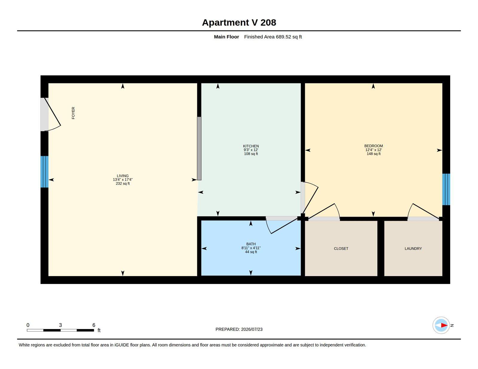 One-bedroom apartment floor plan